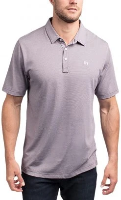TravisMathew Men's The Zinna Golf Polo Vintage Indigo/black