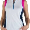 Jofit Women's Color Block Sleeveless 1/4 Zip Golf Polo White -Golf Apparel Sales Shop unnamed file 10067