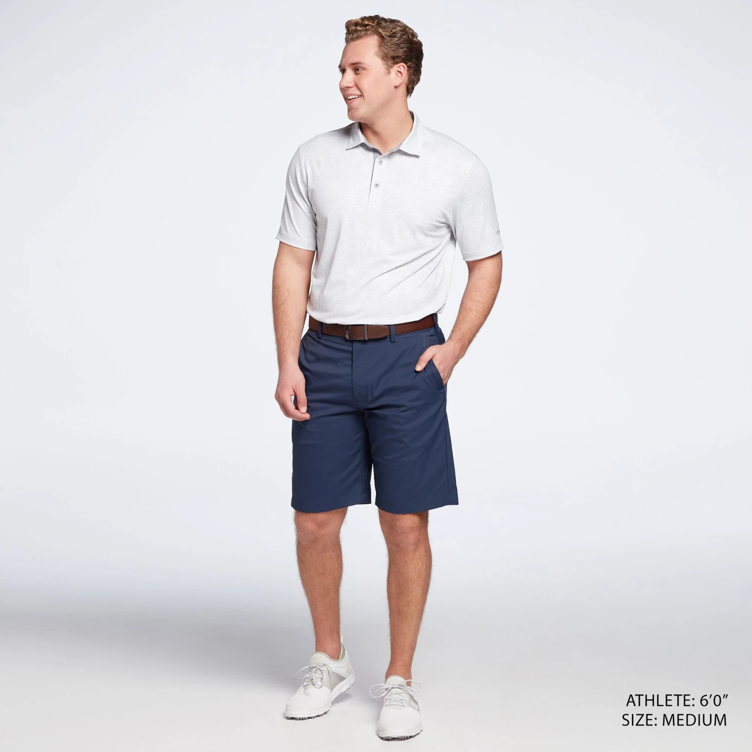 Walter Hagen Men's Perfect 11 Fluid Lines Print Golf Polo Fluid Lines New Coblt Blu 4 Walter Hagen Men's Perfect 11 Fluid Lines Print Golf Polo Fluid Lines New Coblt Blu - Image 2