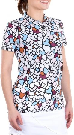 SwingDish Women's Karina Short Sleeve Golf Top Printed