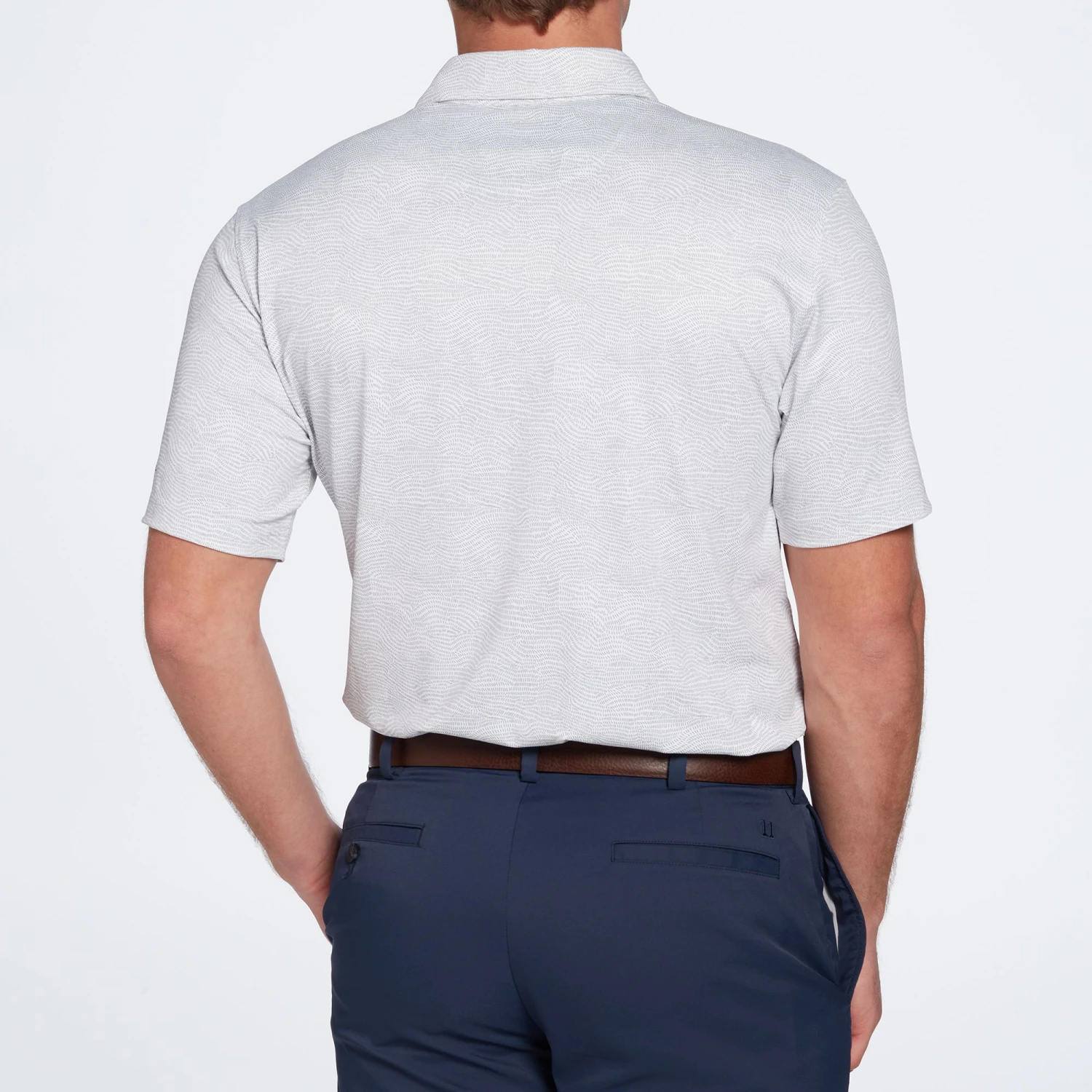 Walter Hagen Men's Perfect 11 Fluid Lines Print Golf Polo Fluid Lines New Coblt Blu 5 Walter Hagen Men's Perfect 11 Fluid Lines Print Golf Polo Fluid Lines New Coblt Blu - Image 3