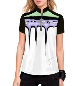 Jamie Sadock Women's Drip Print 1/4 Zip Golf Polo Sugar