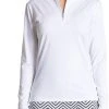 Sport Haley Women's Skye Mock Long Sleeve 1/4 Zip Golf Polo White -Golf Apparel Sales Shop unnamed file 10334