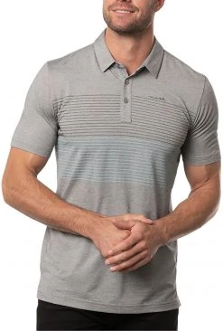 TravisMathew Men's Quiet Nights Golf Polo Heather Medium Grey