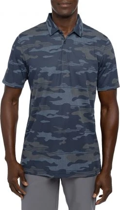 TravisMathew Men's Open Camo Golf Polo Black