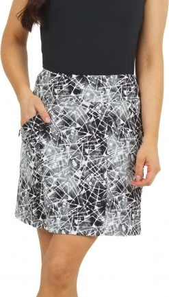 IBKUL Women's 18" Evie Print Golf Skort Evie Black/white