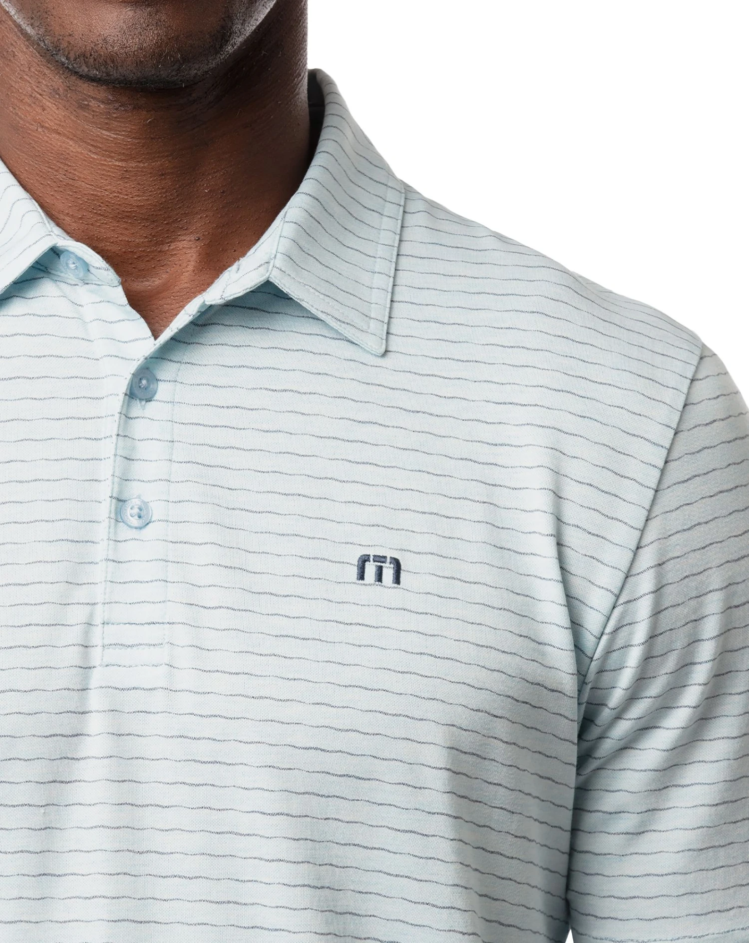 TravisMathew Men's O Line Golf Polo Heather Airy Blue 6 TravisMathew Men's O Line Golf Polo Heather Airy Blue - Image 4