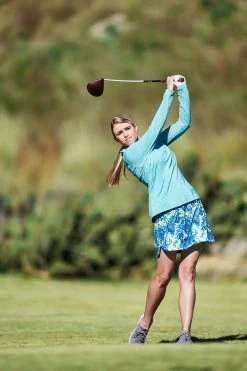 Slazenger Women's UV Long Sleeve Golf Pullover Blue Cove -Golf Apparel Sales Shop unnamed file 10524