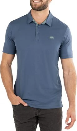TravisMathew Men's Sky Peak Golf Polo Insignia Blue/vintag