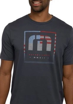 TravisMathew Men's Draw It Out Golf T-Shirt Blue Nights
