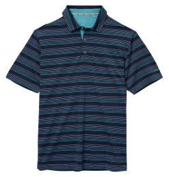 Walter Hagen Men's Perfect 11 Gradient Micro Stripe Golf Polo Ombre Navy/warm Blue
