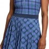 Lady Hagen Women's Pleated Sleeveless Golf Dress Clubhouse Plaid Blue