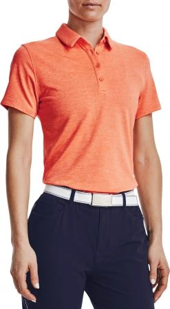 Under Armour Women's Zinger Short Sleeve Golf Polo Aftgw/suns Blvd/mtlc Slvr