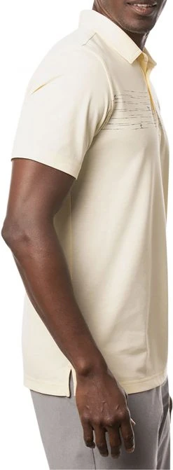 TravisMathew Men's Pit Boss Golf Polo Heather Pale Sunset -Golf Apparel Sales Shop unnamed file 1497