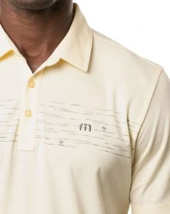 TravisMathew Men's Pit Boss Golf Polo Heather Pale Sunset -Golf Apparel Sales Shop unnamed file 1498