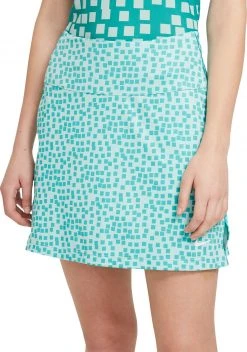 Nike Women's Dri-FIT UV Grid Print 17" Golf Skort Light Dew/aquamarine/wht