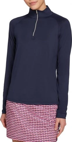 Lady Hagen Women's UV Long Sleeve Golf 1/4 Zip White