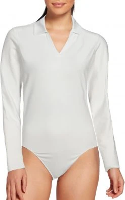 Slazenger Women's Long Sleeve Body Suit White Marble