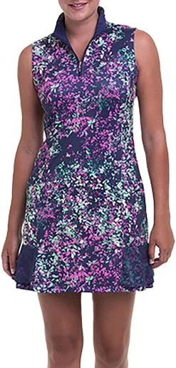EP Pro Women's Sleeveless Floral Ditzy Print Golf Dress Inky Multi