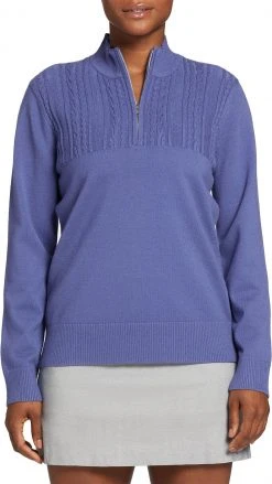 Lady Hagen Women's 1/4 Zip Golf Sweater Marlin