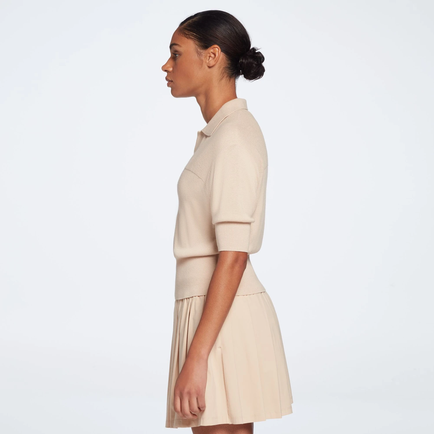 Calia Women's Golf Elbow Sleeve Sweater Polo Pure White 6 Calia Women's Golf Elbow Sleeve Sweater Polo Pure White - Image 4