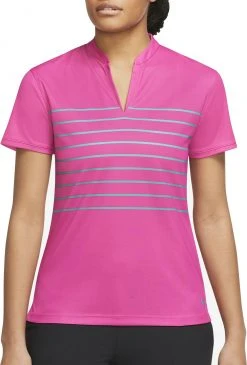 Nike Women's Dri-FIT Victory Short Sleeve Striped Polo Washed Teal/pink Prime