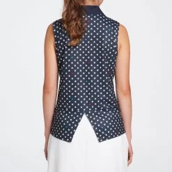 Lady Hagen Women's Open Back Slit Sleeveless Golf Polo Mini Stars Dark Navy -Golf Apparel Sales Shop unnamed file 206
