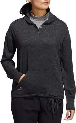 Adidas Women's Essentials Slub Recycled Golf Hoodie Black/white