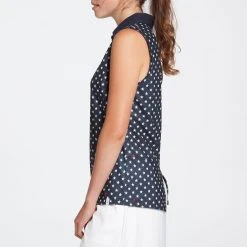 Lady Hagen Women's Open Back Slit Sleeveless Golf Polo Mini Stars Dark Navy -Golf Apparel Sales Shop unnamed file 207