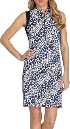 Tail Women's Sleeveless Printed 1/4 Golf Dress Spot Tango