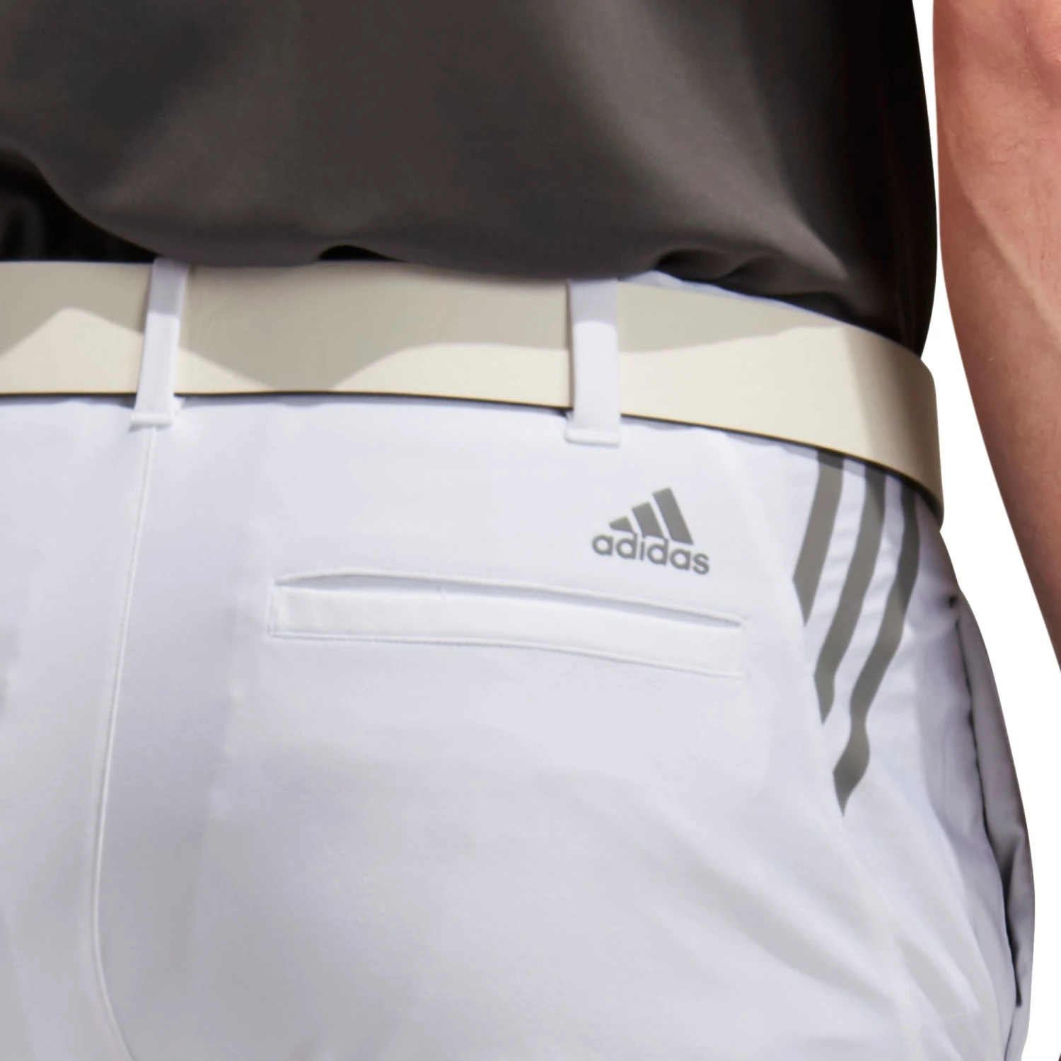 Adidas Men's Ultimate365 3-Stripes 8.5'' Golf Shorts White 5 Adidas Men's Ultimate365 3-Stripes 8.5'' Golf Shorts White - Image 3