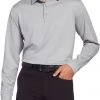 Walter Hagen Mens' Long Sleeve Golf Polo Black Heather -Golf Apparel Sales Shop unnamed file 236