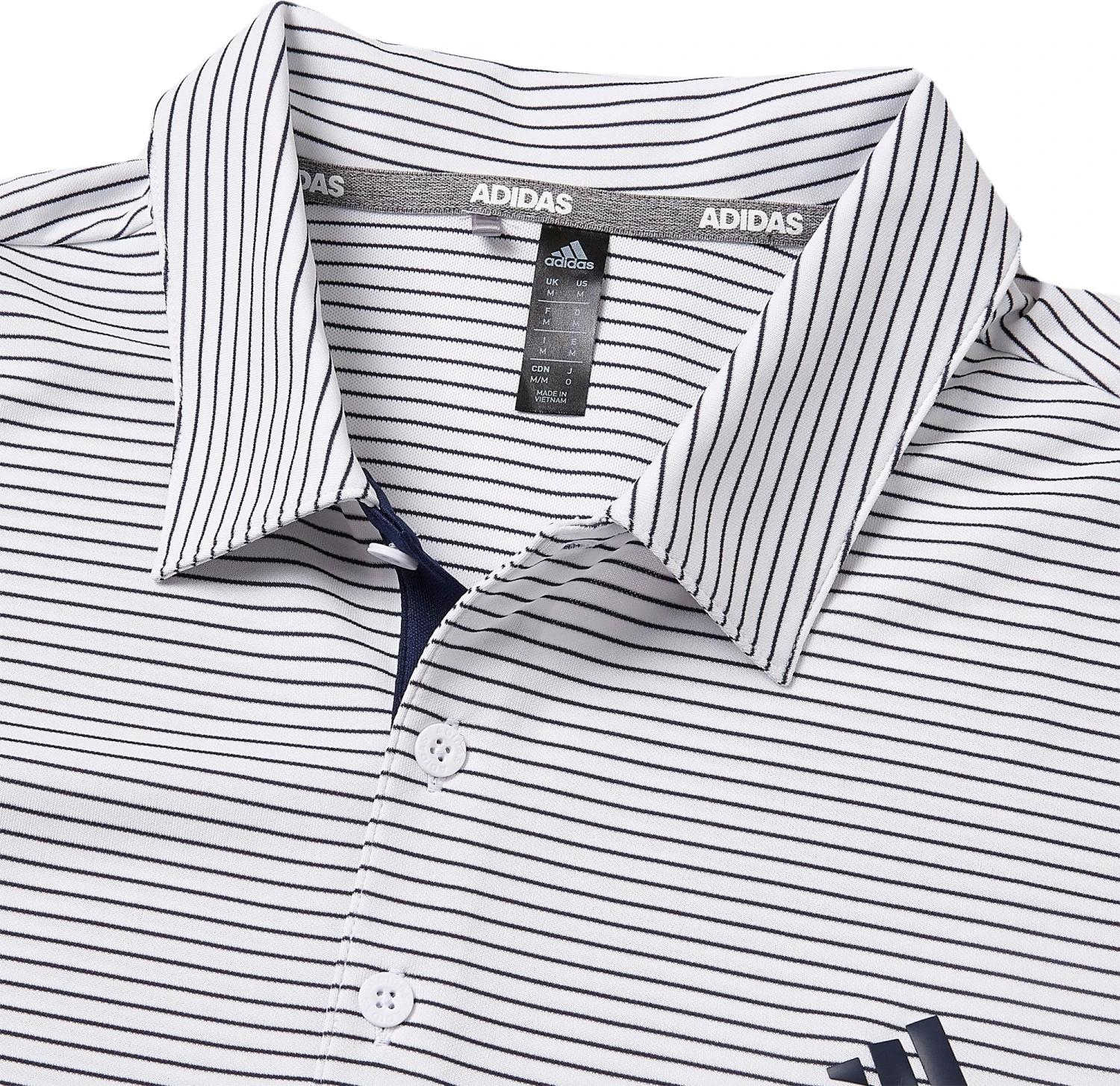 Adidas Men's Drive 2 Color Stripe Golf Polo White/collegiate Navy 5 Adidas Men's Drive 2 Color Stripe Golf Polo White/collegiate Navy - Image 3