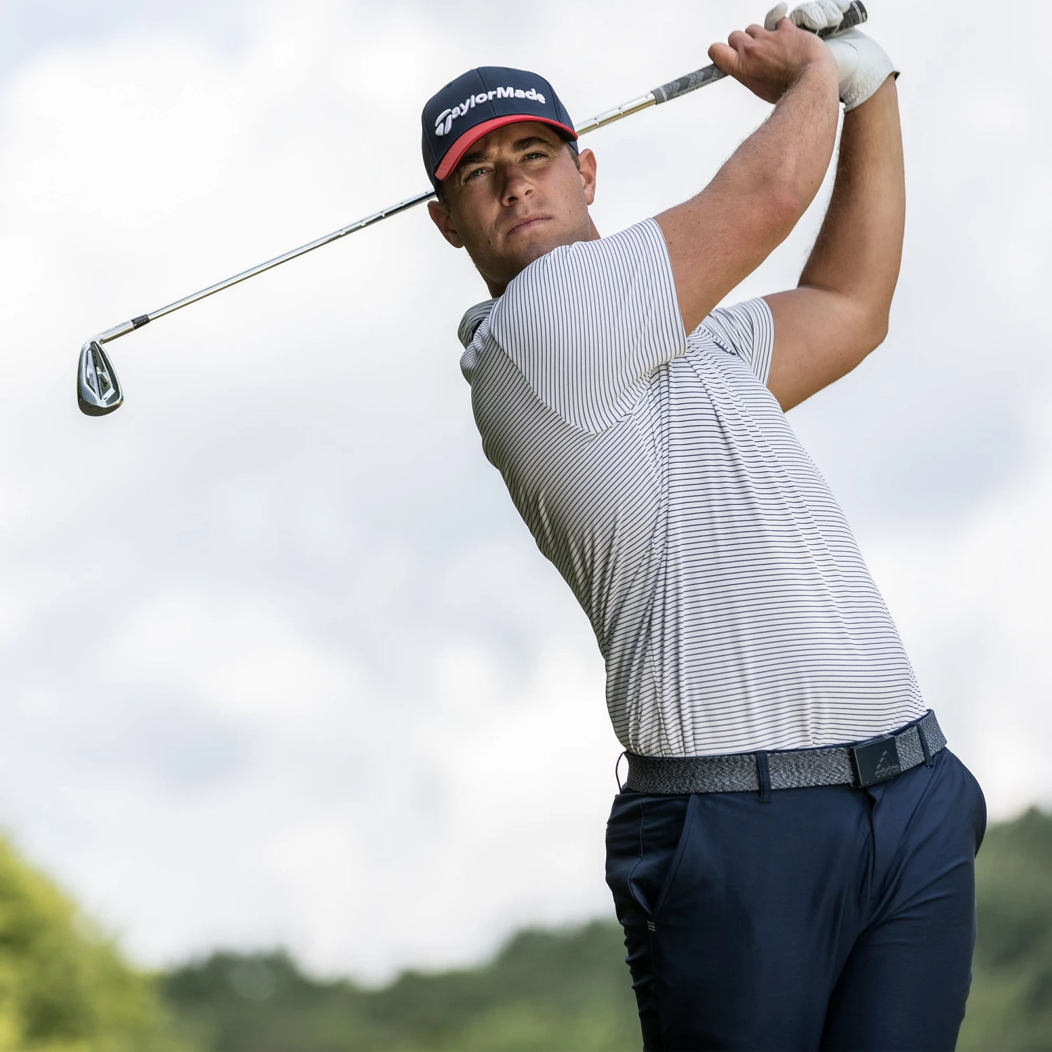 Adidas Men's Drive 2 Color Stripe Golf Polo White/collegiate Navy 6 Adidas Men's Drive 2 Color Stripe Golf Polo White/collegiate Navy - Image 4