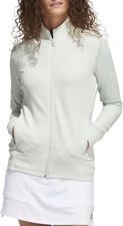 Adidas Women's Textured Full Zip Golf Jacket Linen Green