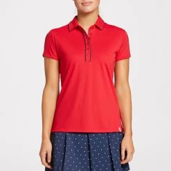 Lady Hagen Women's Puff Sleeve Golf Polo Positive Red