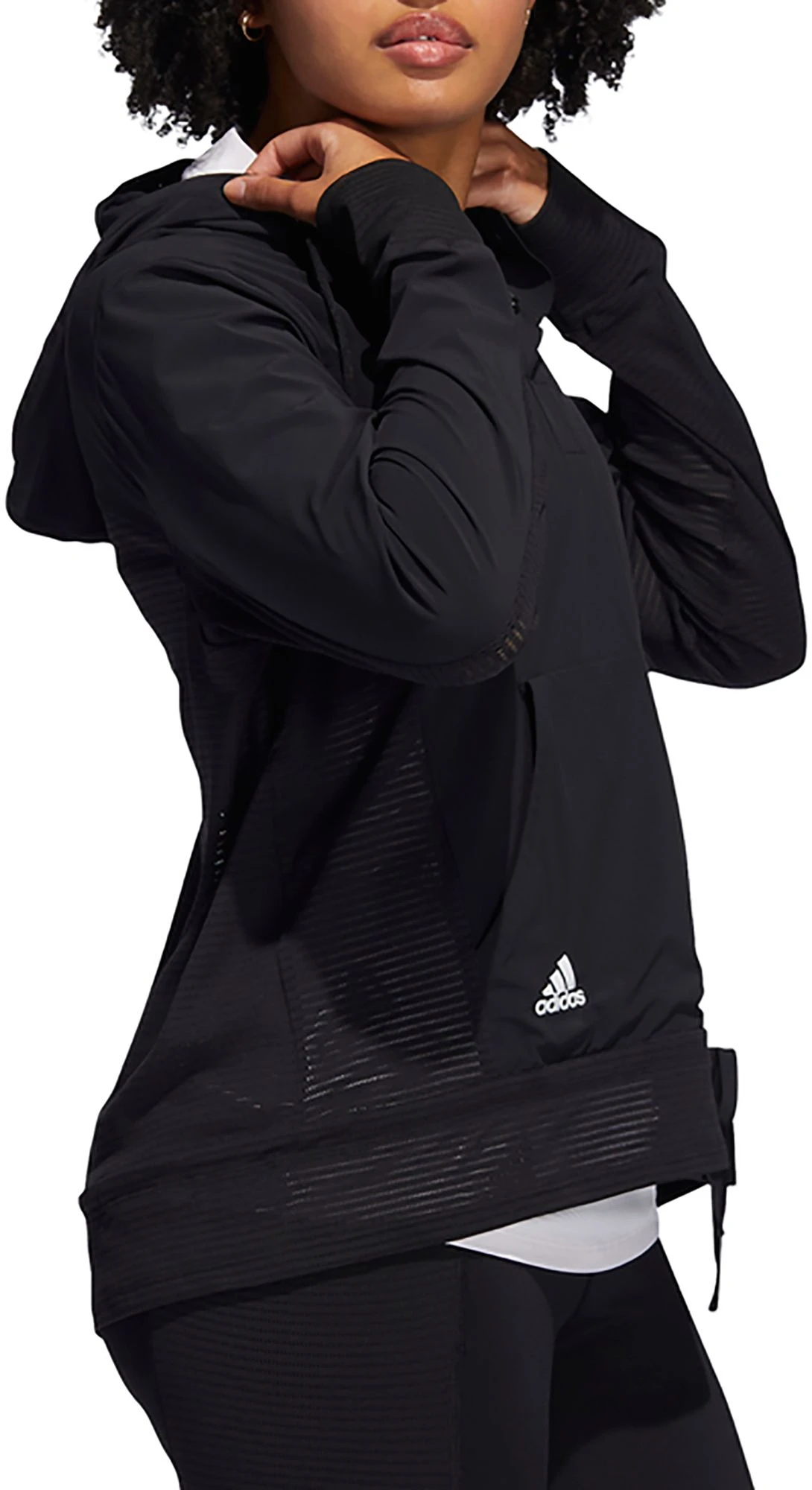Adidas Women's HEAT.RDY 1/4 Zip Hoodie Black 6 Adidas Women's HEAT.RDY 1/4 Zip Hoodie Black - Image 4