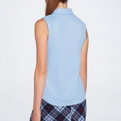 Lady Hagen Women's Printed Placket Sleeveless Golf Polo Periwinkle Passion 8 Lady Hagen Women's Printed Placket Sleeveless Golf Polo Periwinkle Passion -Golf Apparel Sales Shop unnamed file 2660