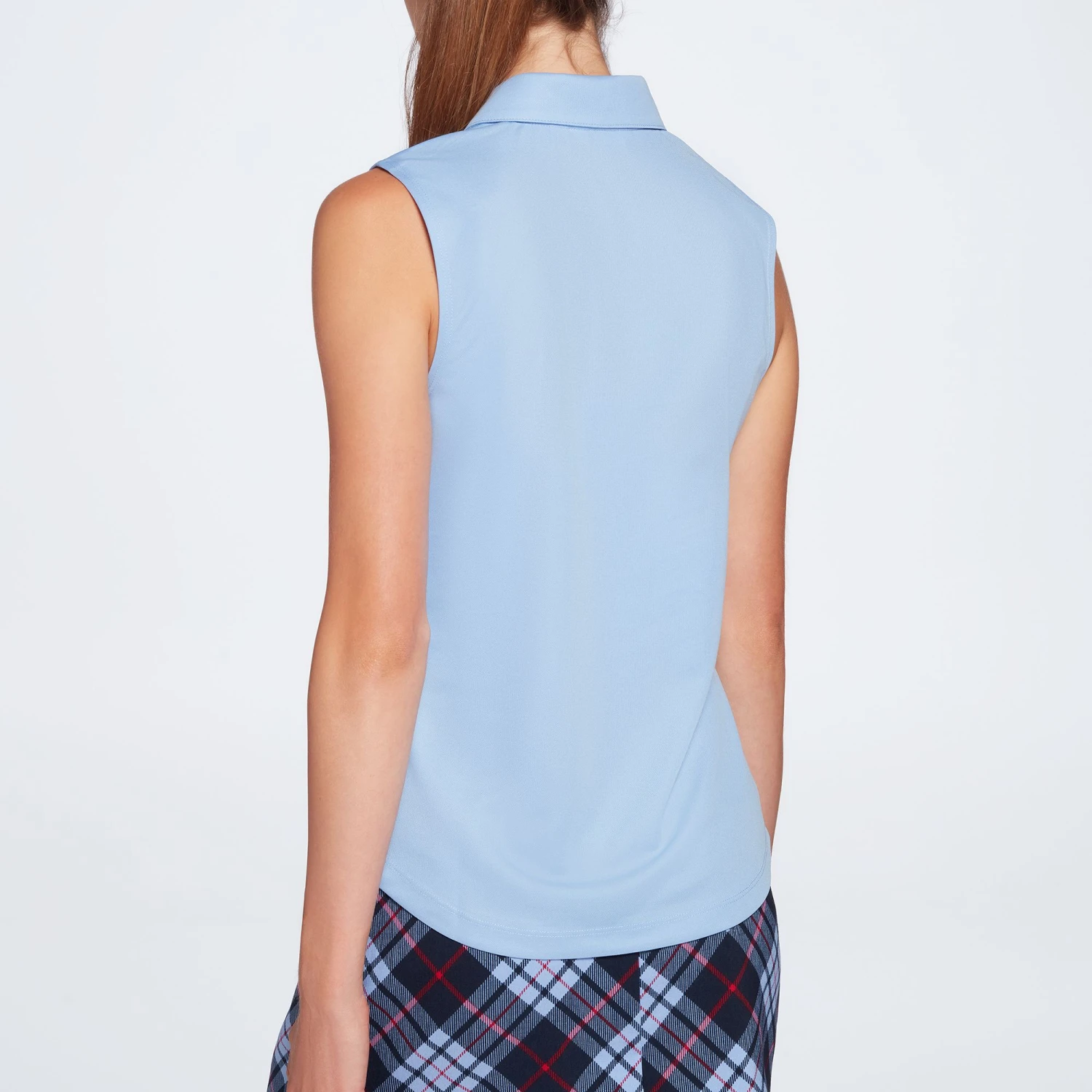 Lady Hagen Women's Printed Placket Sleeveless Golf Polo Periwinkle Passion 5 Lady Hagen Women's Printed Placket Sleeveless Golf Polo Periwinkle Passion - Image 3