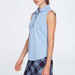 Lady Hagen Women's Printed Placket Sleeveless Golf Polo Periwinkle Passion 9 Lady Hagen Women's Printed Placket Sleeveless Golf Polo Periwinkle Passion -Golf Apparel Sales Shop unnamed file 2661