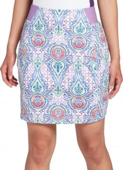 Lady Hagen Women's Paisley High Waist 8.5'' Golf Skort Tonal Paisley Coral