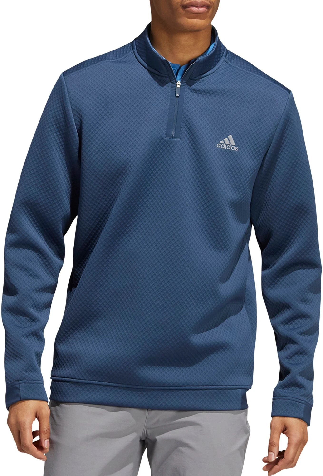 Adidas Men's Primegreen Water Resistant 1/4 Zip Golf Pullover Crew Navy 3 Adidas Men's Primegreen Water Resistant 1/4 Zip Golf Pullover Crew Navy