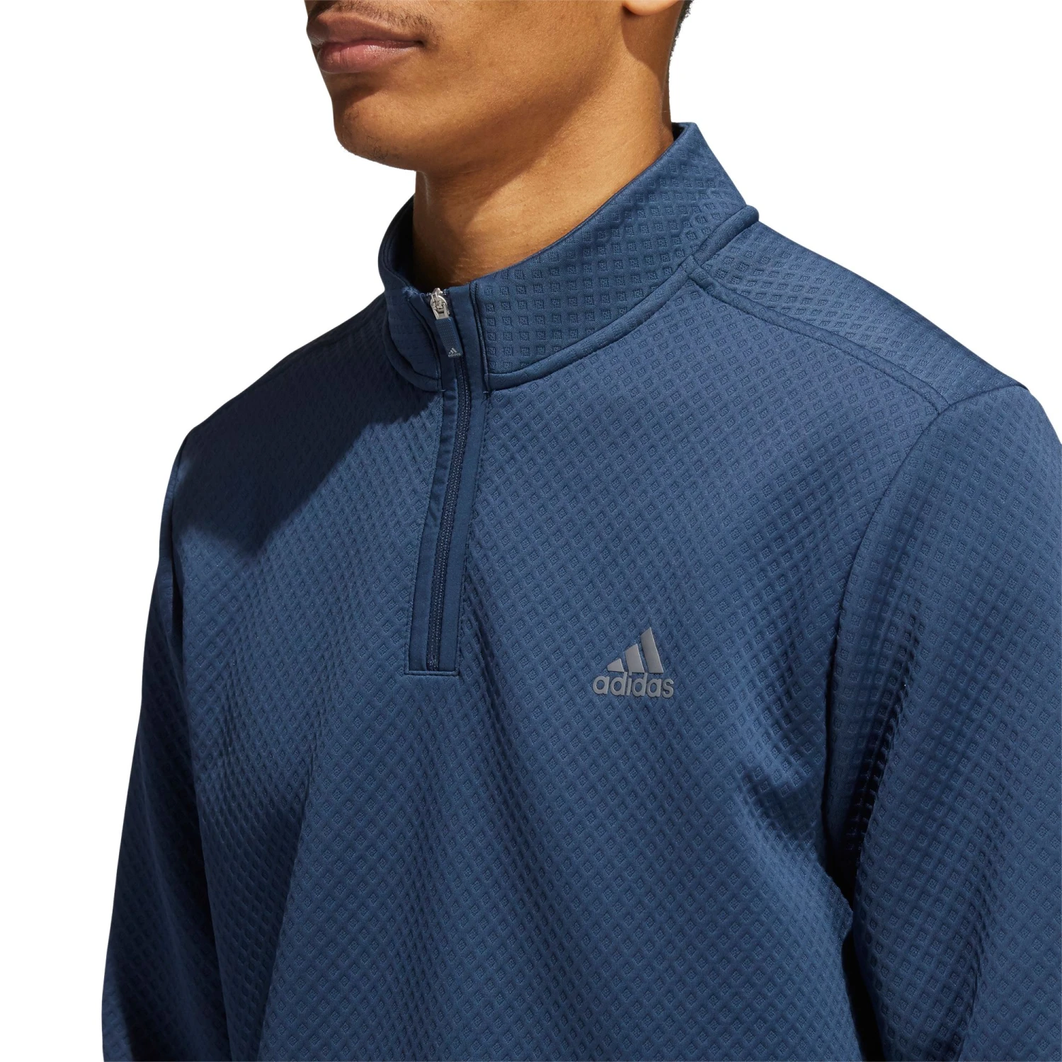 Adidas Men's Primegreen Water Resistant 1/4 Zip Golf Pullover Crew Navy 7 Adidas Men's Primegreen Water Resistant 1/4 Zip Golf Pullover Crew Navy - Image 5