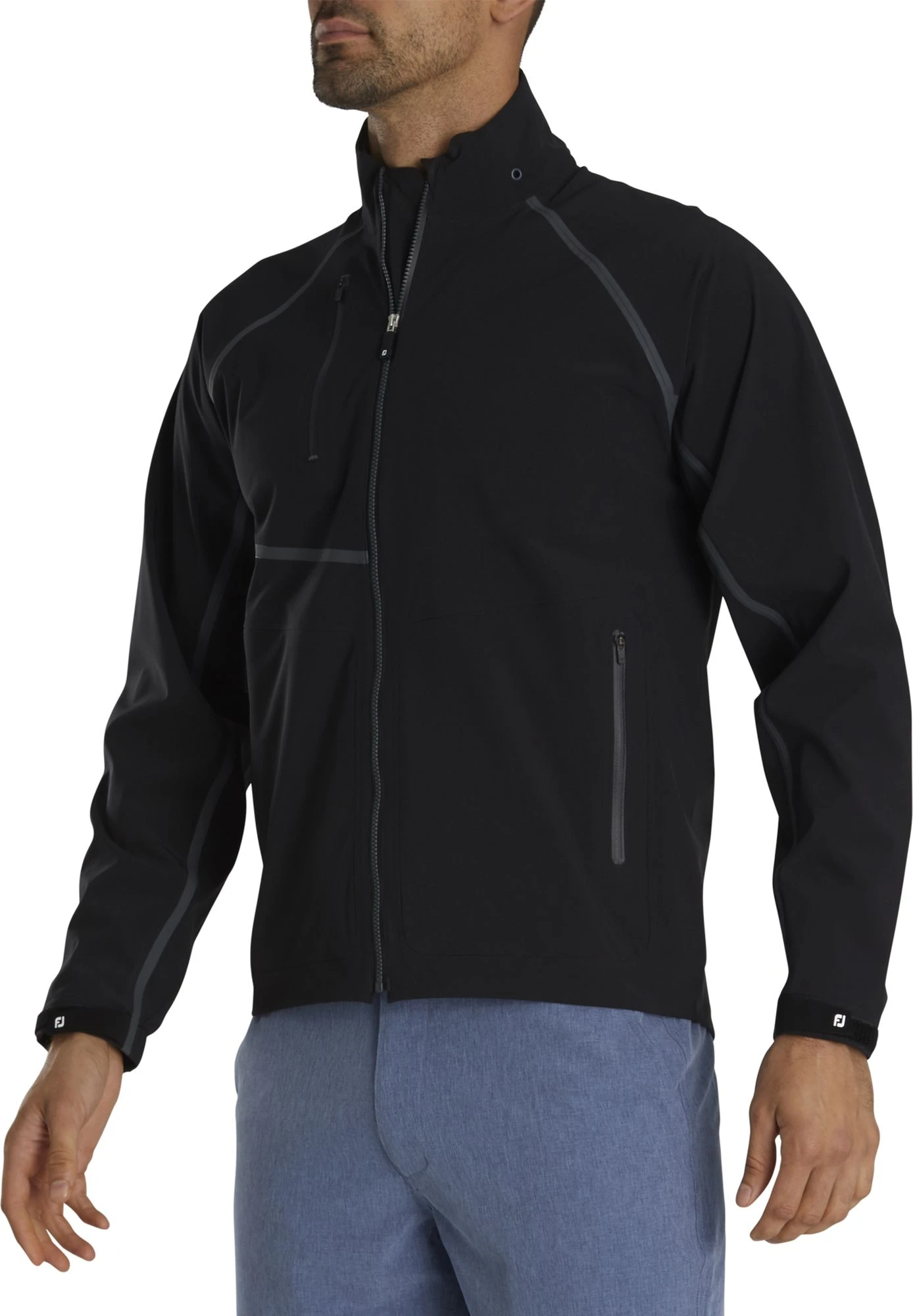 FootJoy Men's HydroTour Golf Rain Jacket Black/charcoal 3 FootJoy Men's HydroTour Golf Rain Jacket Black/charcoal