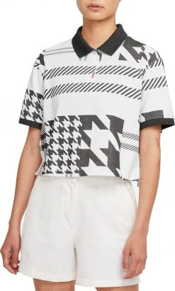 Nike Women's Plaid Golf Polo White/black
