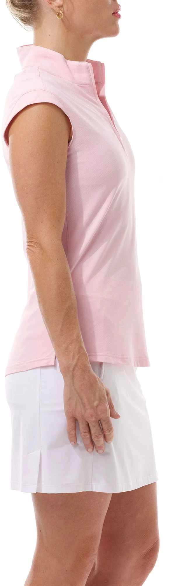 SanSoleil Women's Sleeveless Mock Neck Shirt Ballet Pink 5 SanSoleil Women's Sleeveless Mock Neck Shirt Ballet Pink - Image 3