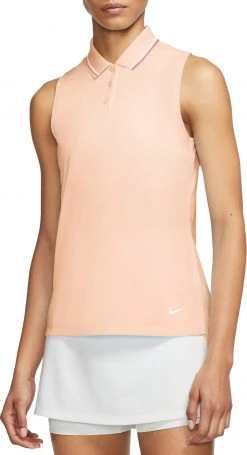 Nike Women's Dri-FIT Victory Sleeveless Golf Polo Crimson Tnt/brt Mango/wht