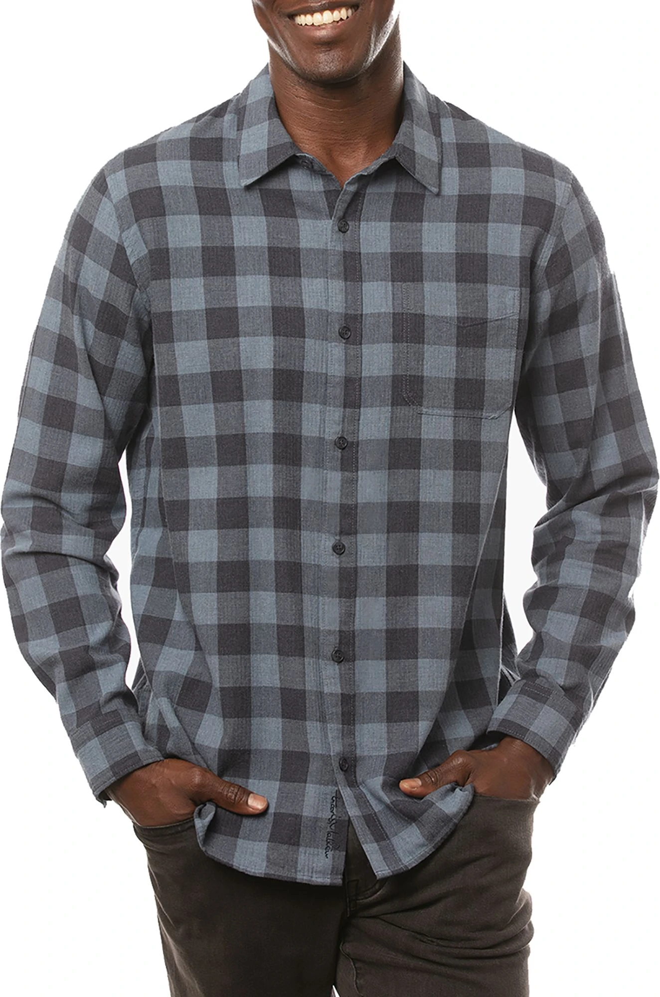 TravisMathew Men's Quinella Long Sleeve Golf Shirt Heather Indigo 3 TravisMathew Men's Quinella Long Sleeve Golf Shirt Heather Indigo