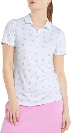 Puma Women's Cloudspun Garden Short Sleeve Golf Polo Navy Blazer/bright White