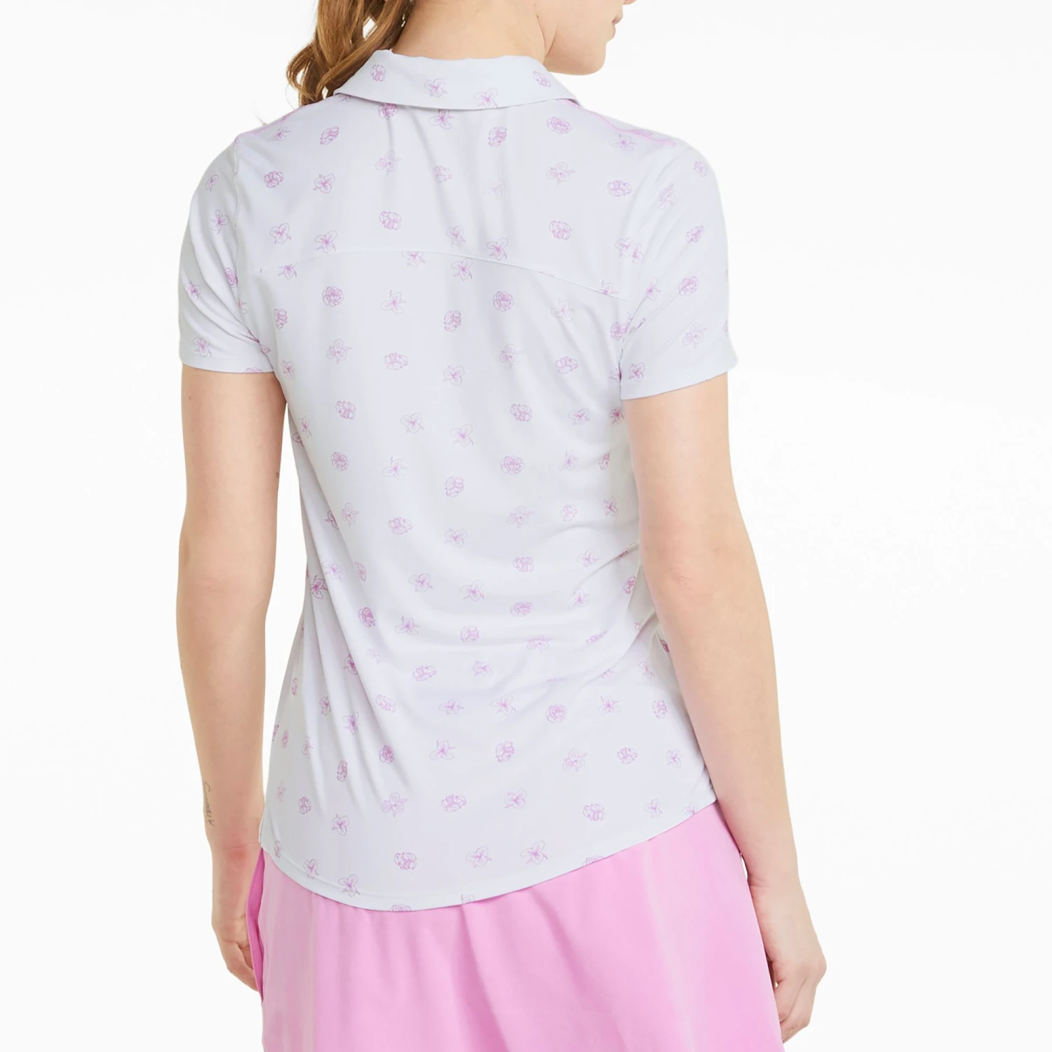 Puma Women's Cloudspun Garden Short Sleeve Golf Polo Navy Blazer/bright White 4 Puma Women's Cloudspun Garden Short Sleeve Golf Polo Navy Blazer/bright White - Image 2